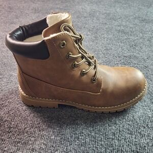 Bruno Marc‎ Women's Winter Boots Ankle Faux Leather Fur Lined Brown Size 6
